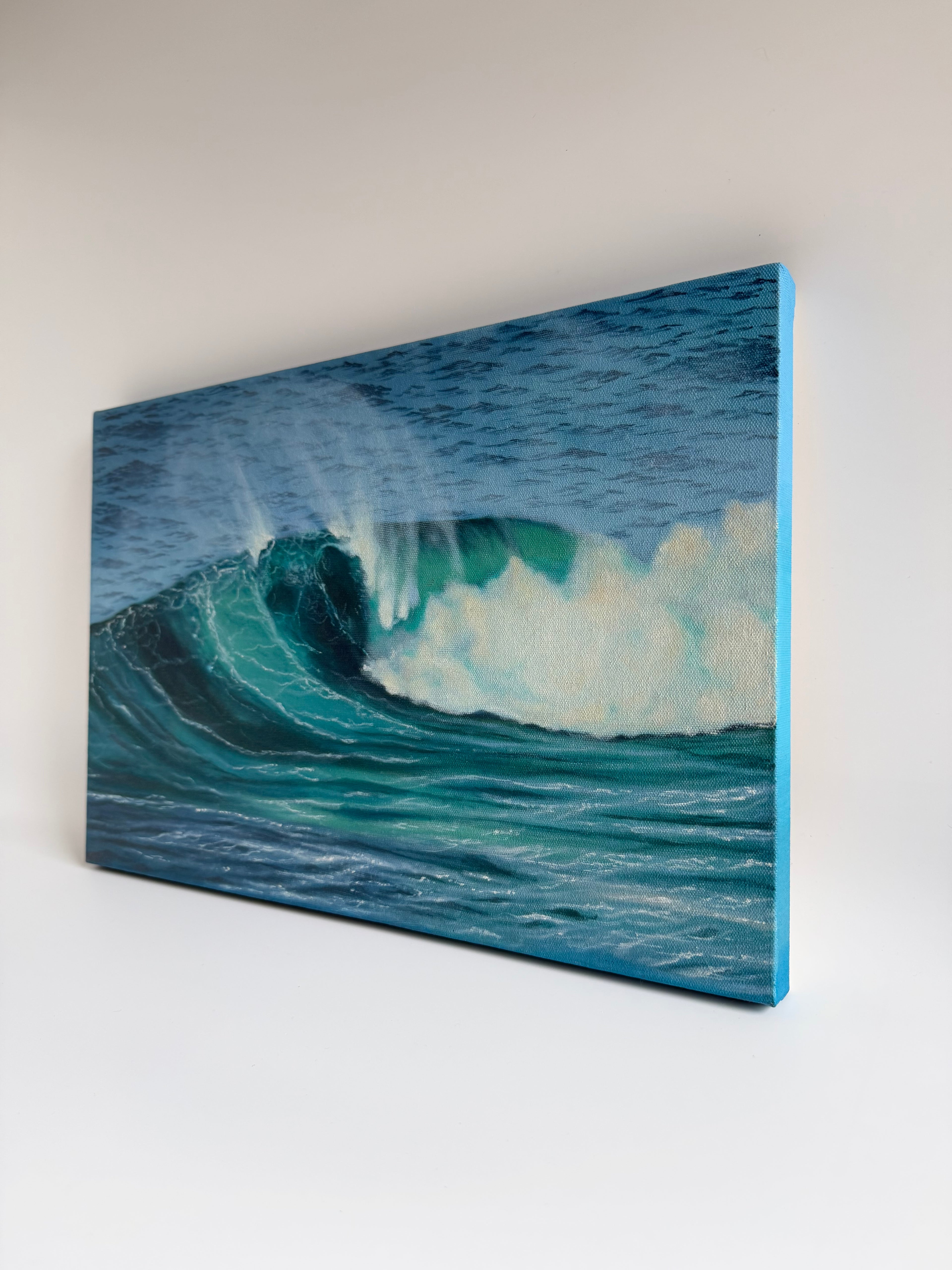 Original Ocean Wave Painting — 14 × 18 Oil on Canvas