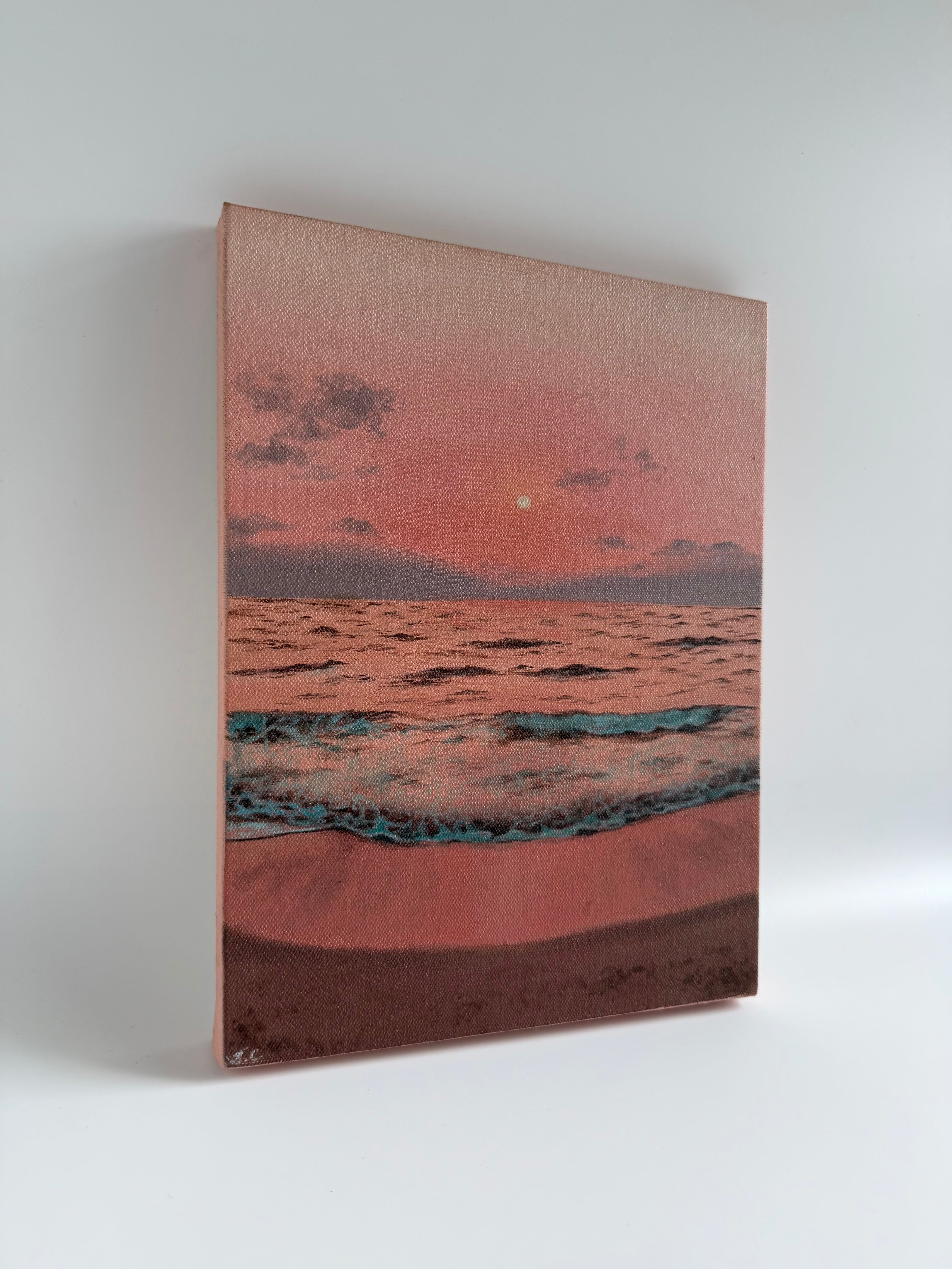 Beach Sunset Painting | Original Oil Painting | Coastal Wall Art | 9×12