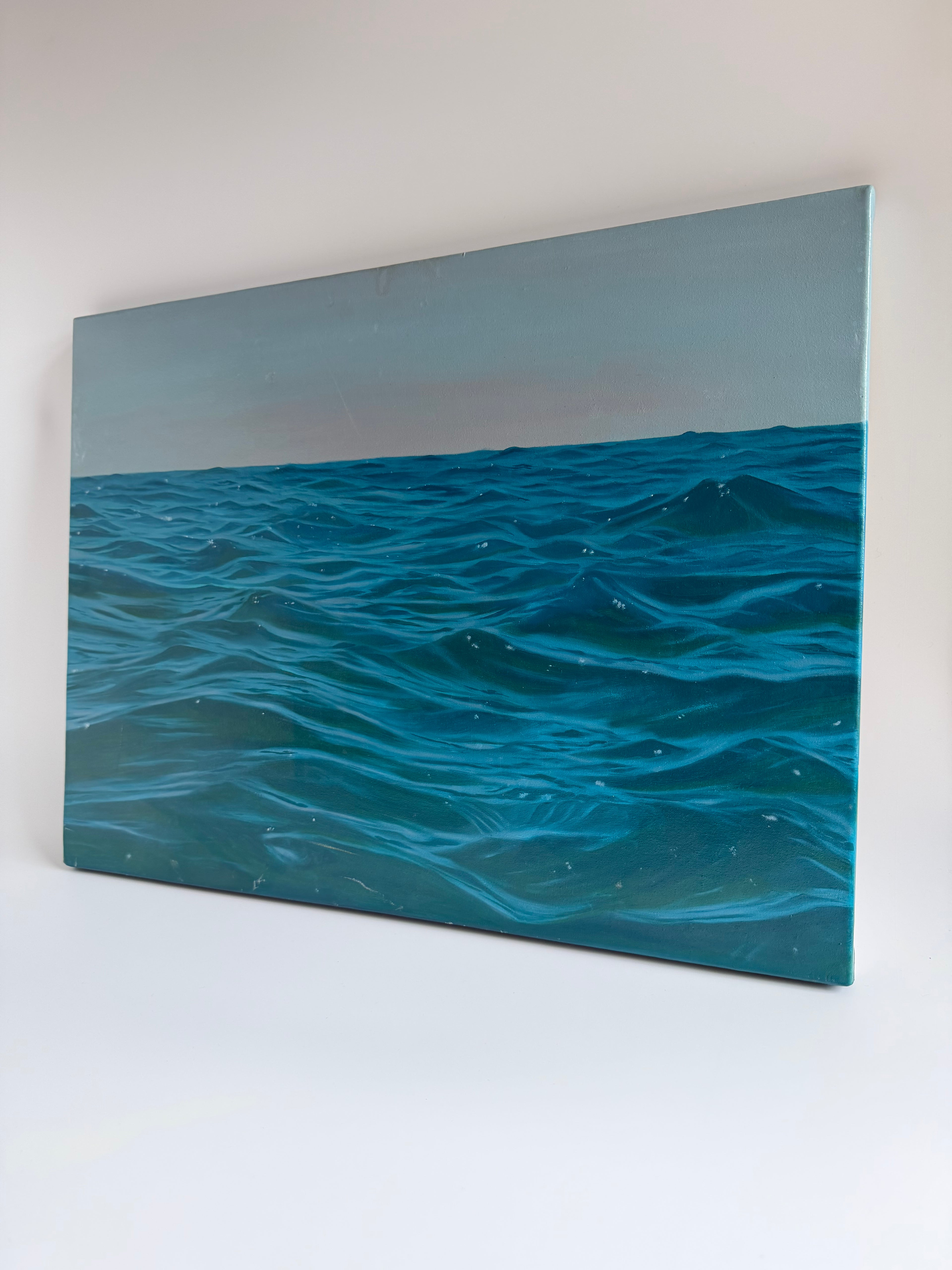 Original Turquoise Ocean Painting — 18 × 24 Oil on Canvas