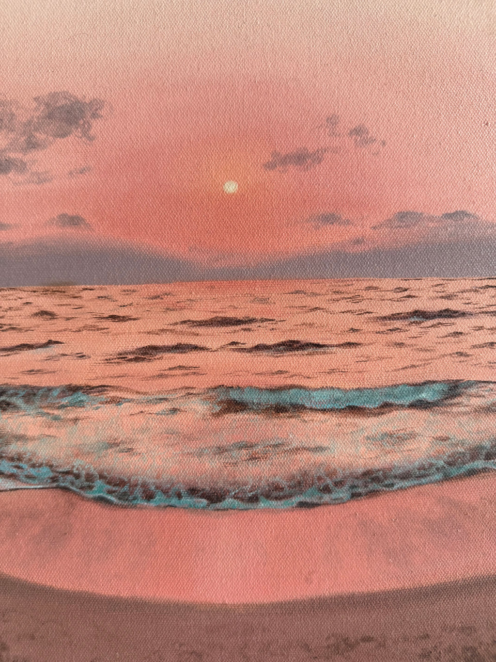 Beach Sunset Painting | Original Oil Painting | Coastal Wall Art | 9×12