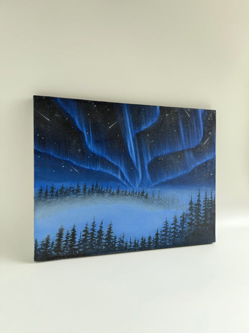 Aurora Borealis Painting | Original Northern Lights Oil Painting | 14×18