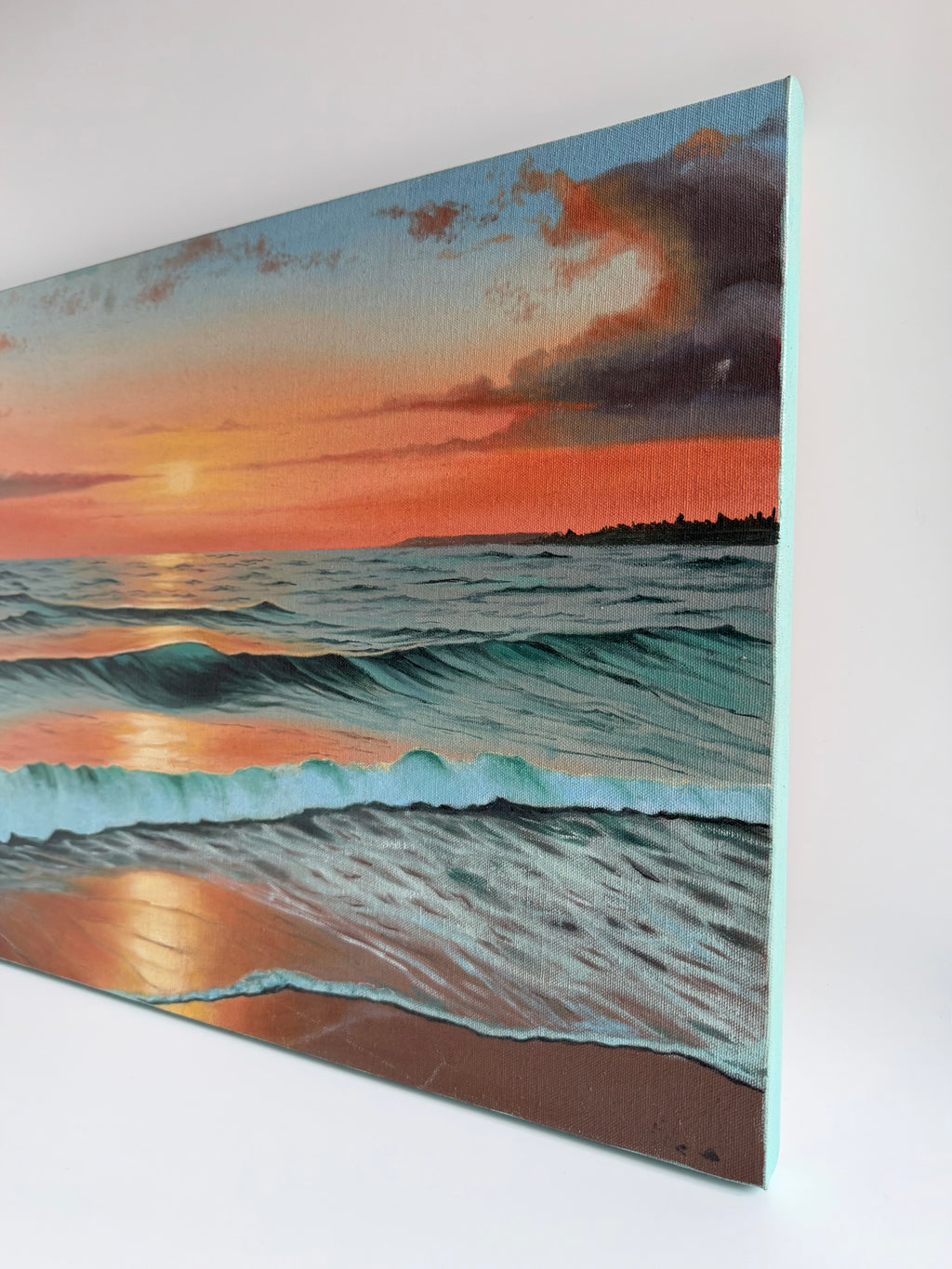 Golden Dusk — Original Beach Sunset Oil Painting