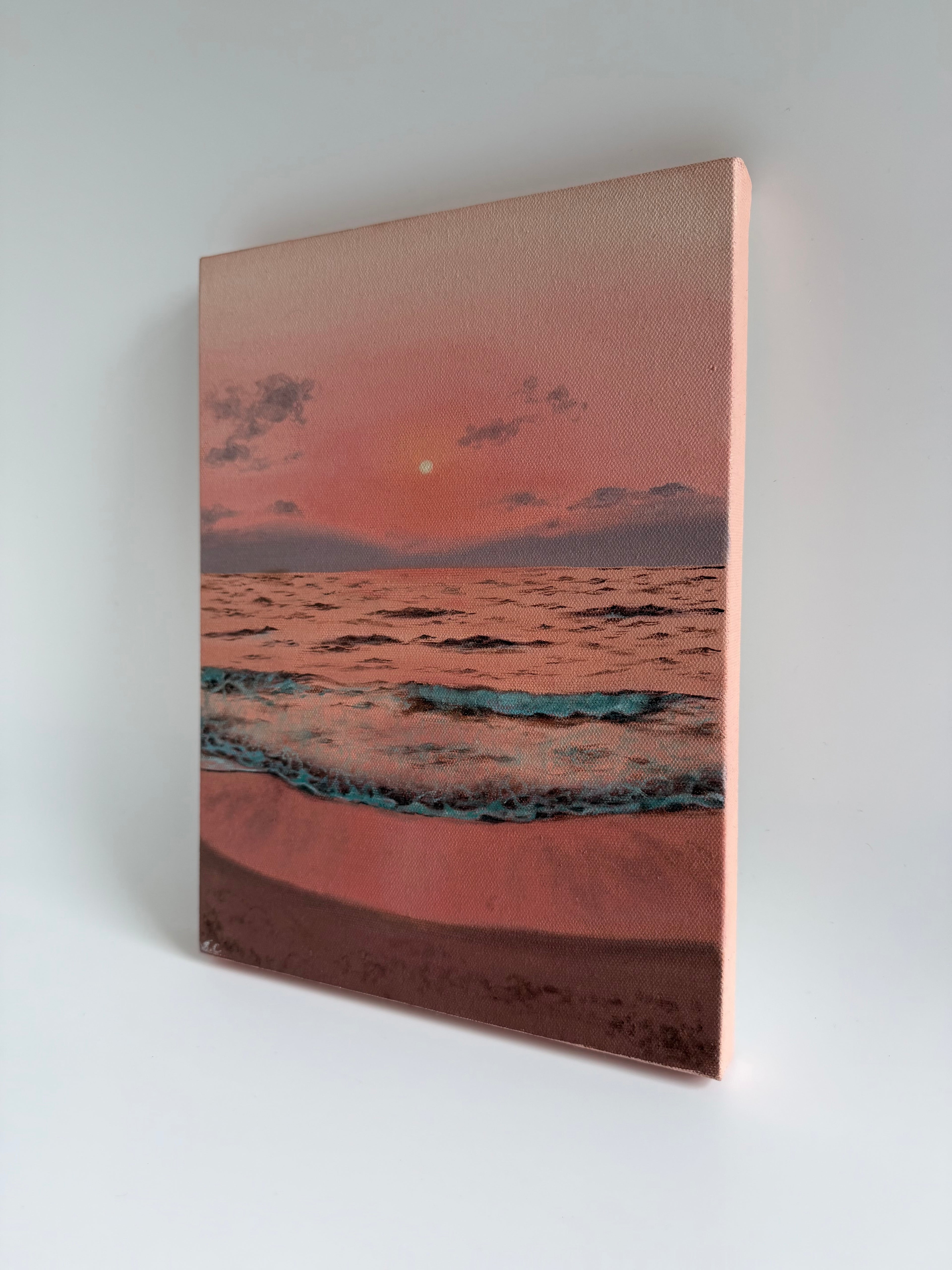 Beach Sunset Painting | Original Oil Painting | Coastal Wall Art | 9×12