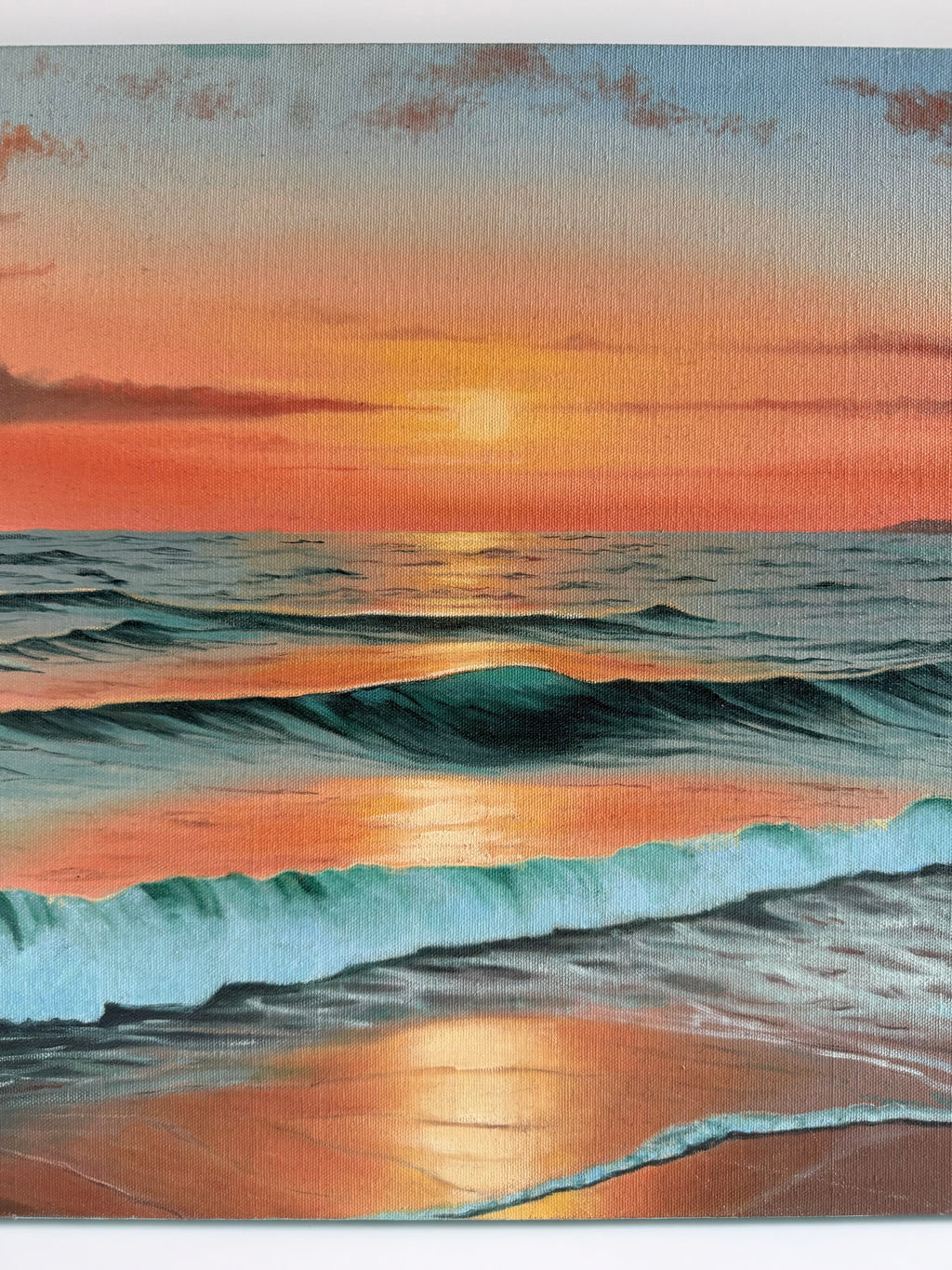 Golden Dusk — Original Beach Sunset Oil Painting
