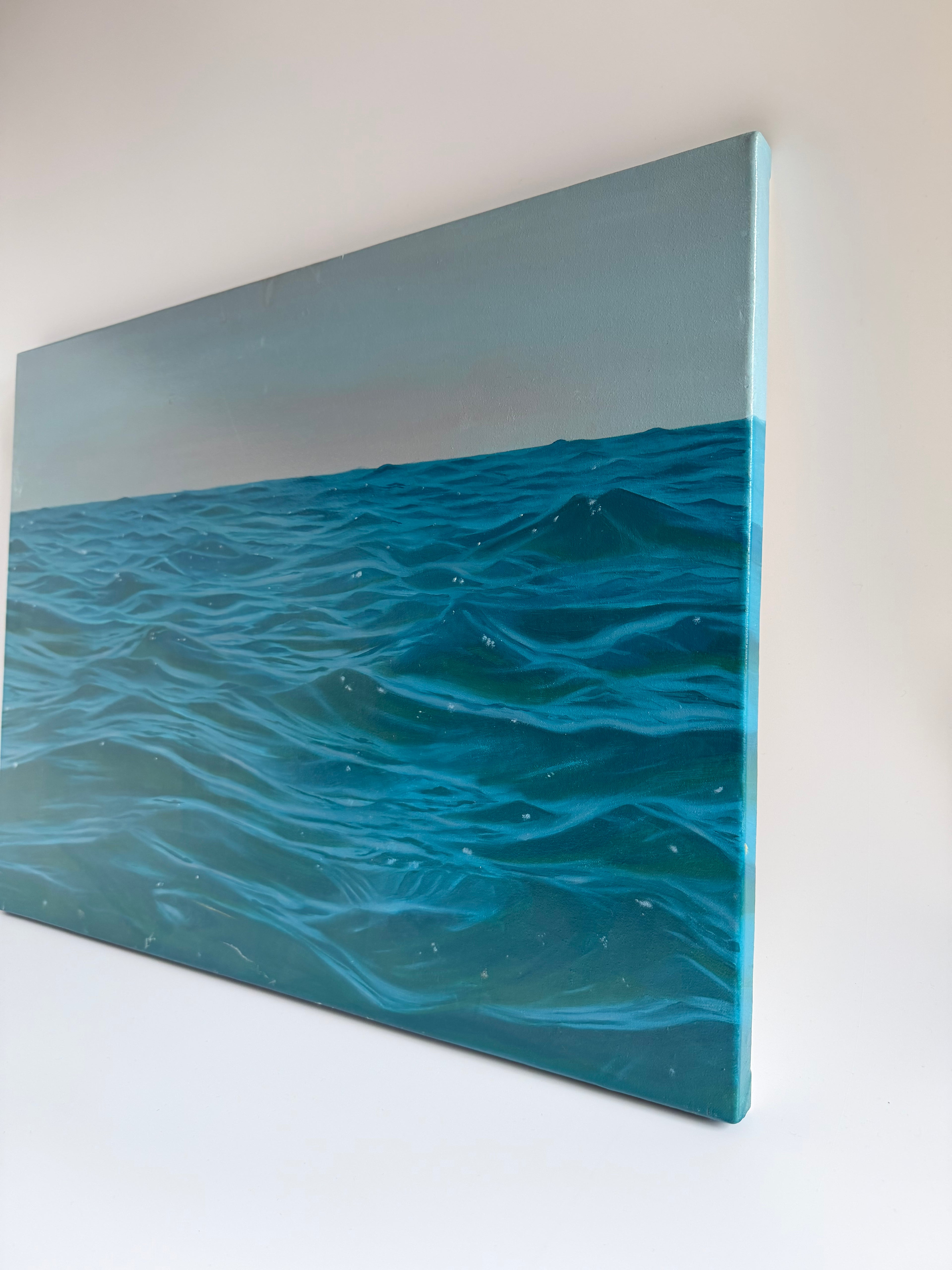 Original Turquoise Ocean Painting — 18 × 24 Oil on Canvas