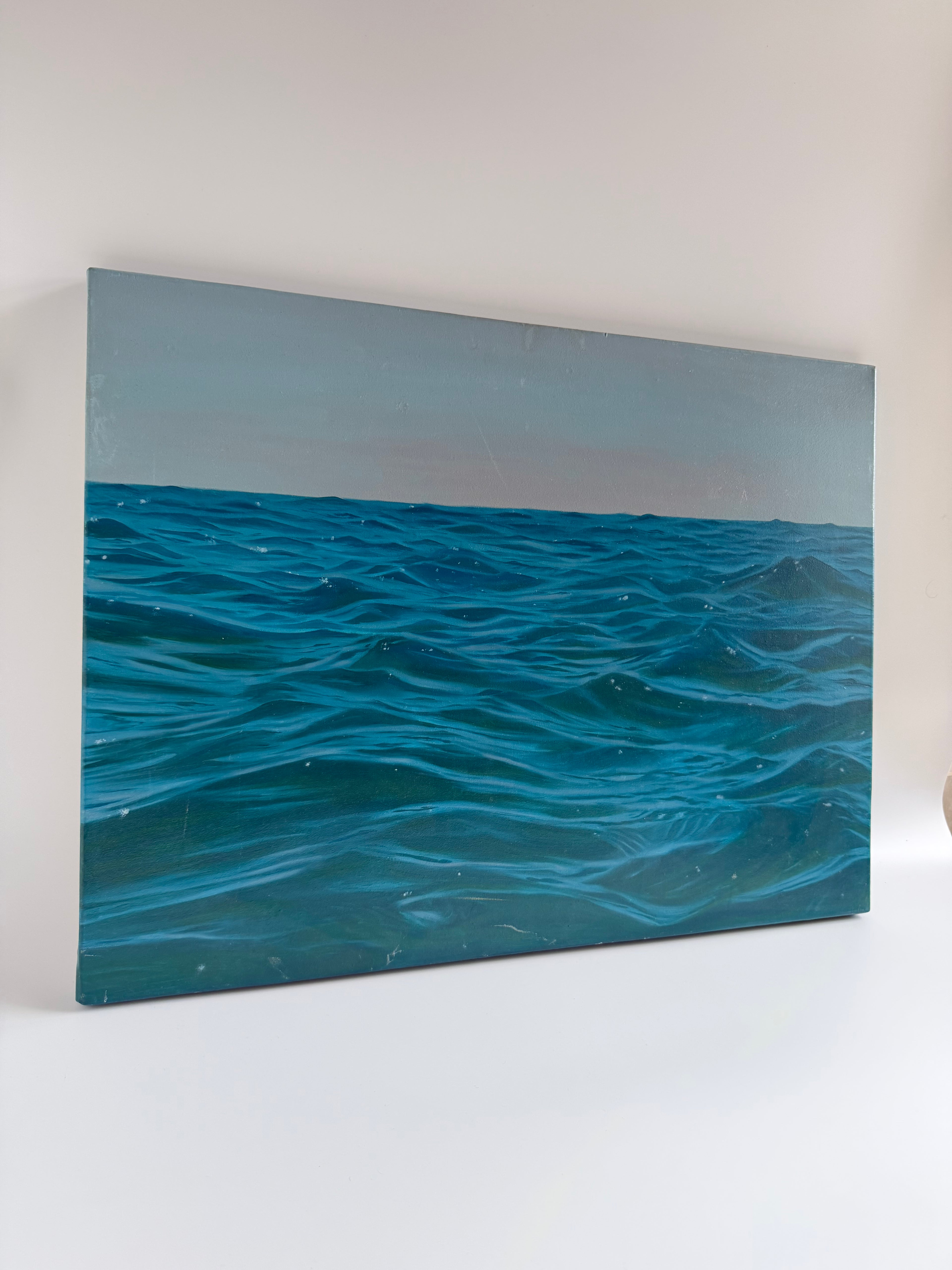 Original Turquoise Ocean Painting — 18 × 24 Oil on Canvas