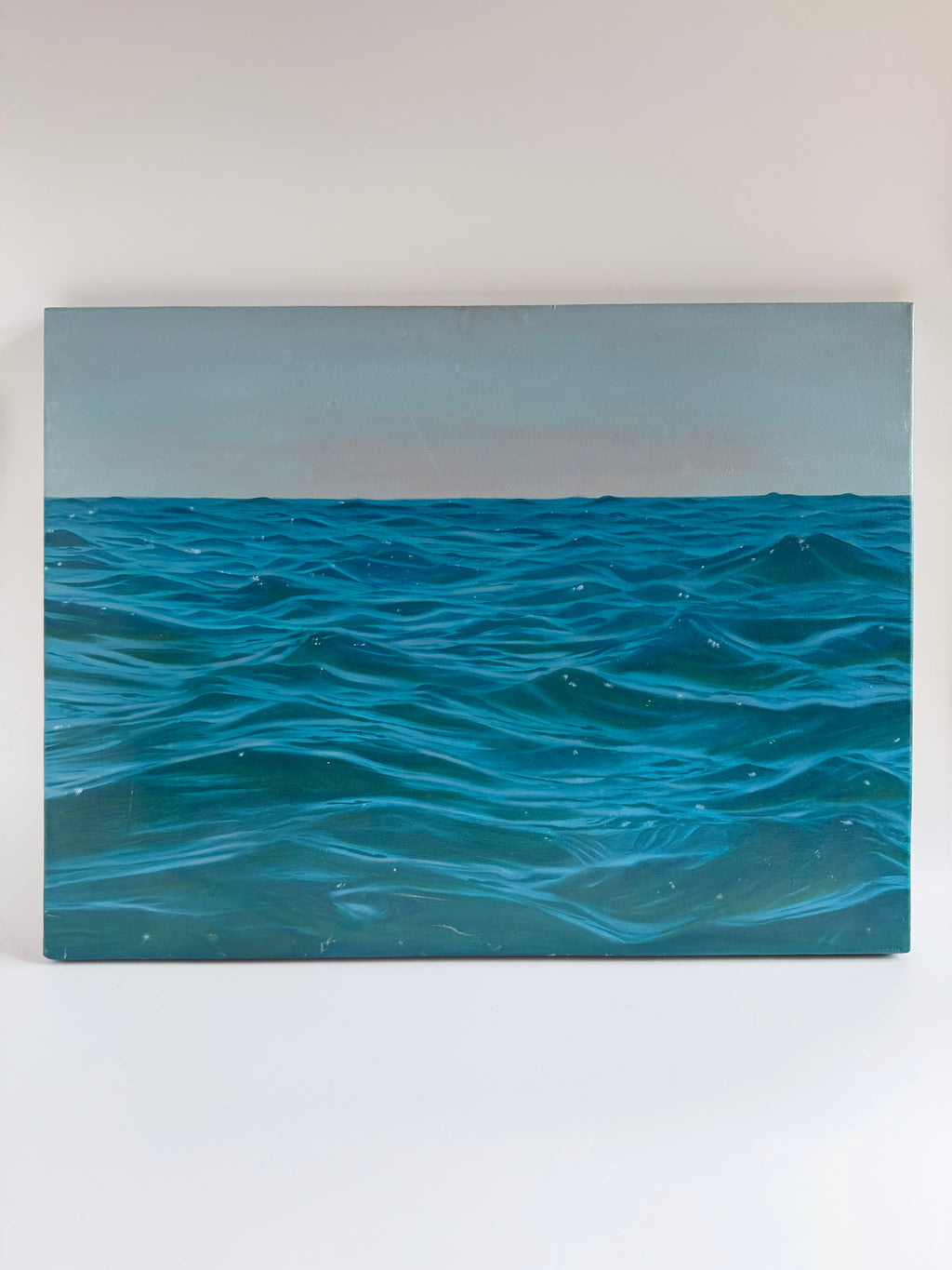 Original Turquoise Ocean Painting — 18 × 24 Oil on Canvas