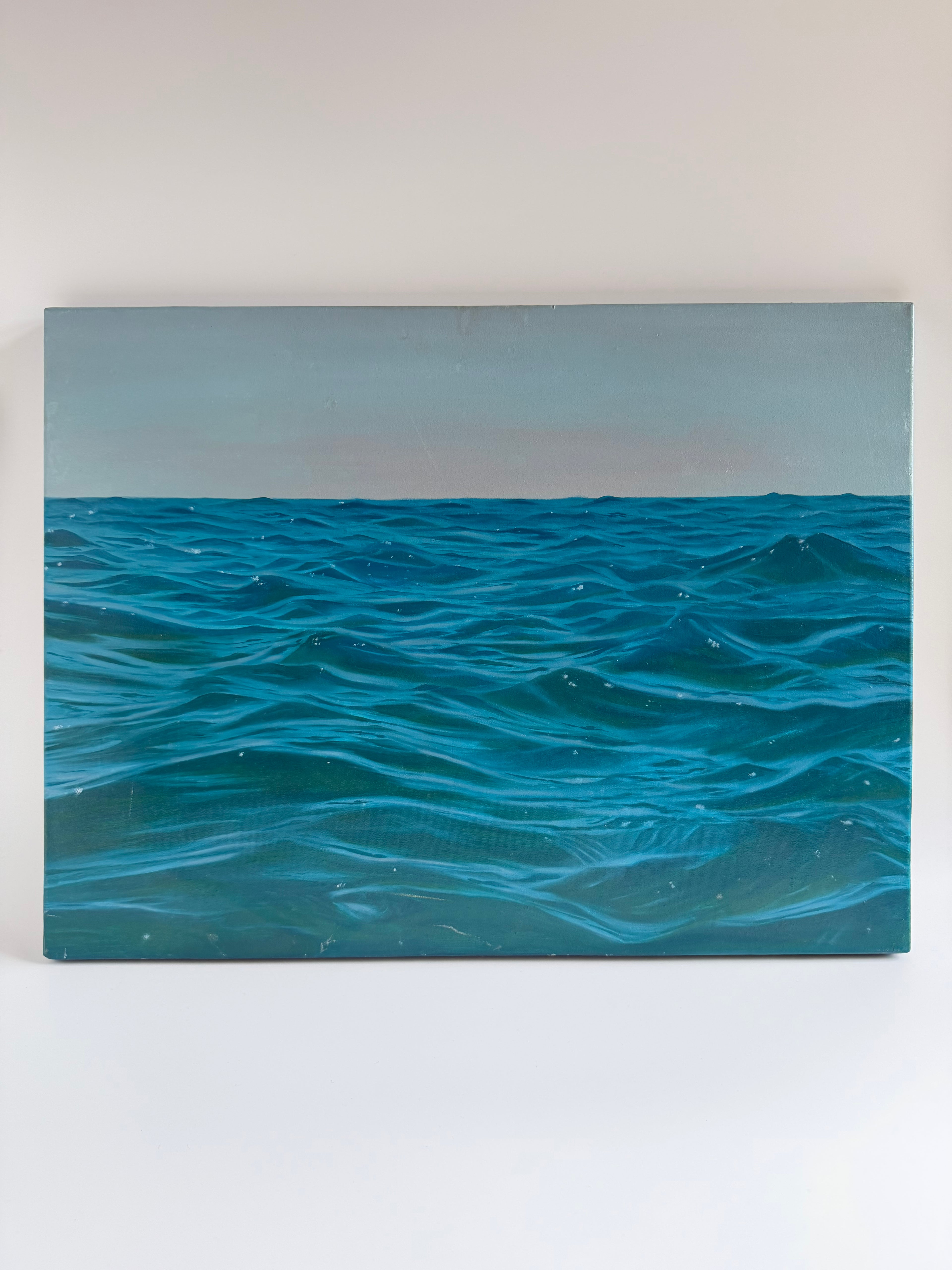Original Turquoise Ocean Painting — 18 × 24 Oil on Canvas