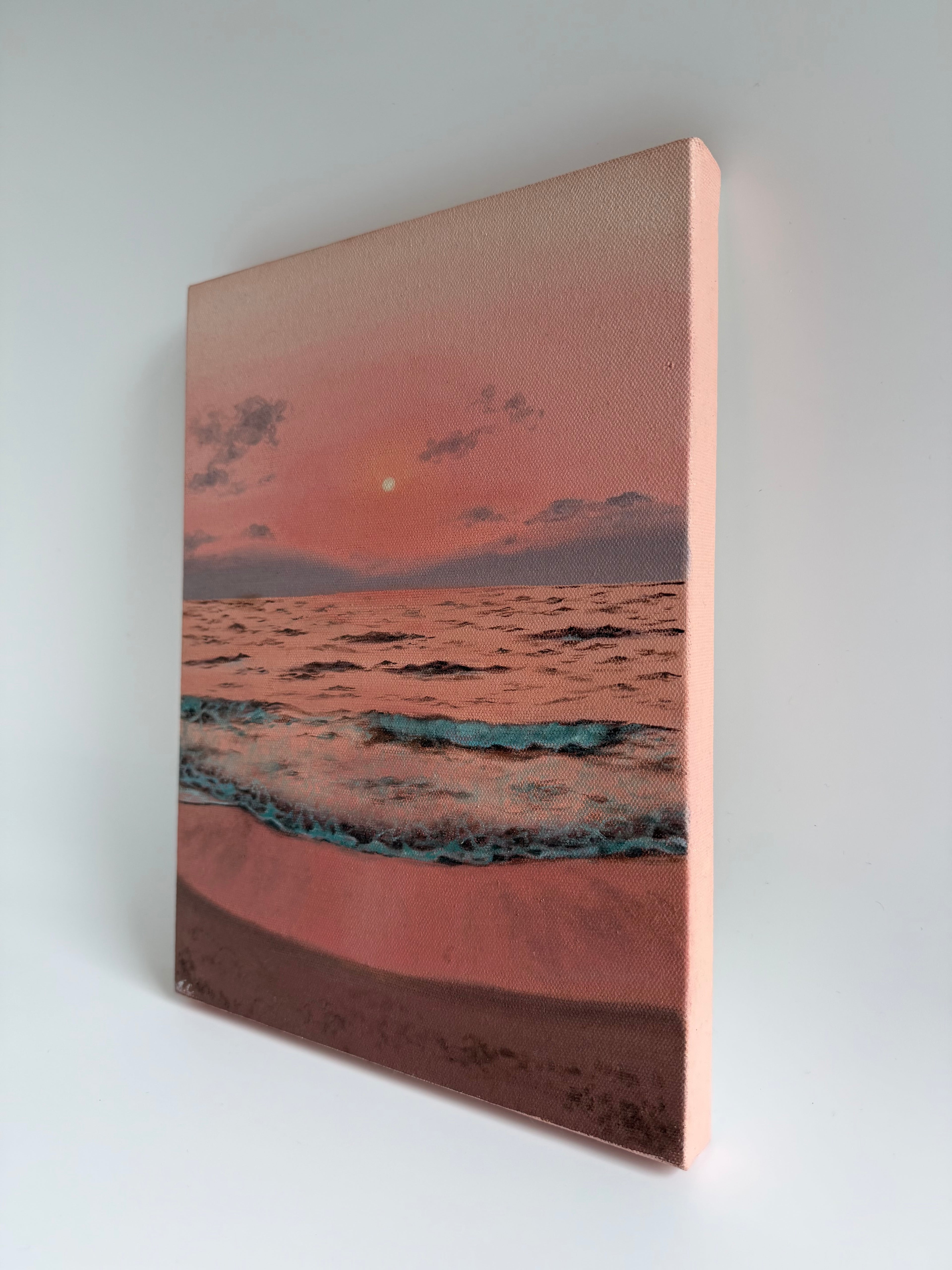 Beach Sunset Painting | Original Oil Painting | Coastal Wall Art | 9×12