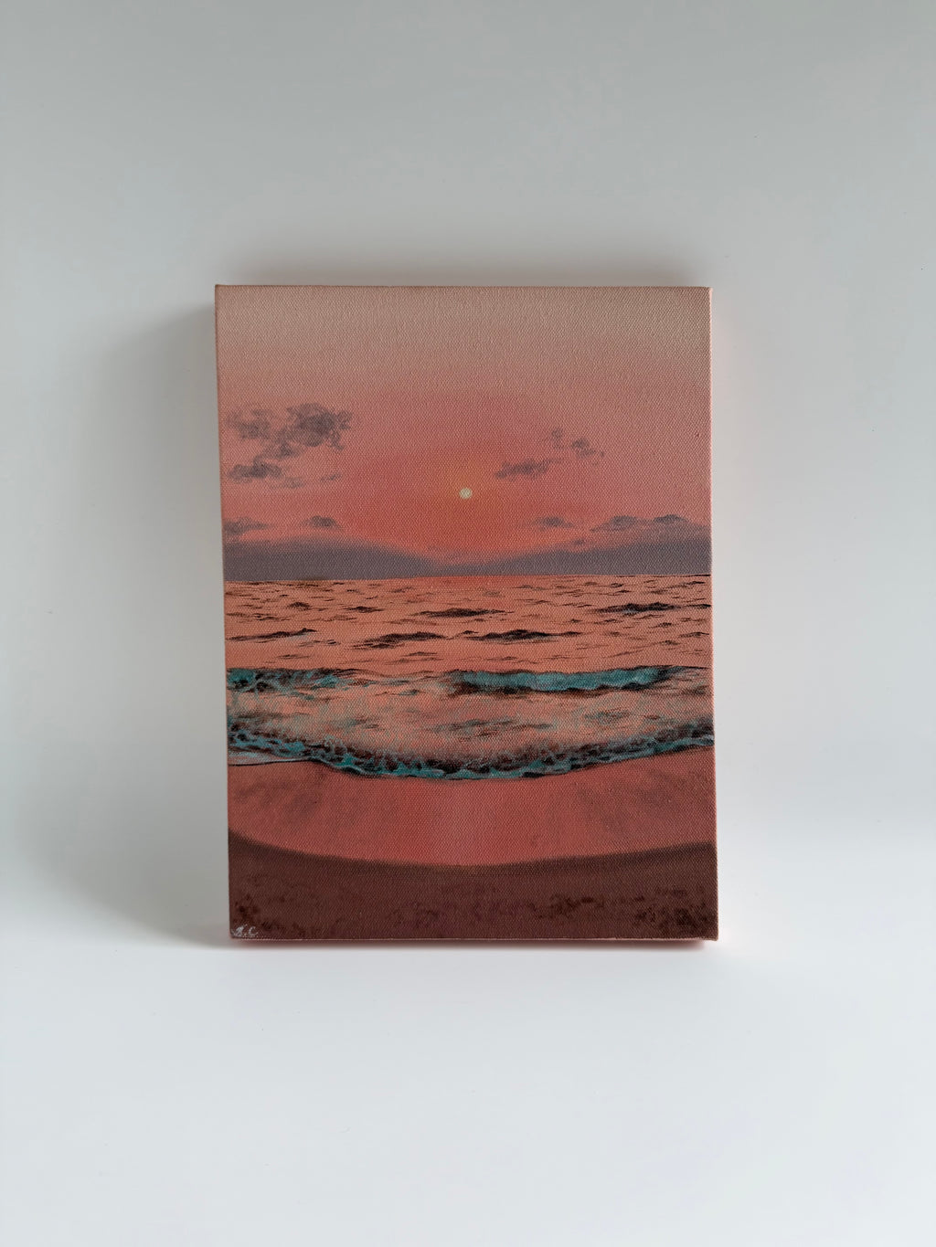 Beach Sunset Painting | Original Oil Painting | Coastal Wall Art | 9×12