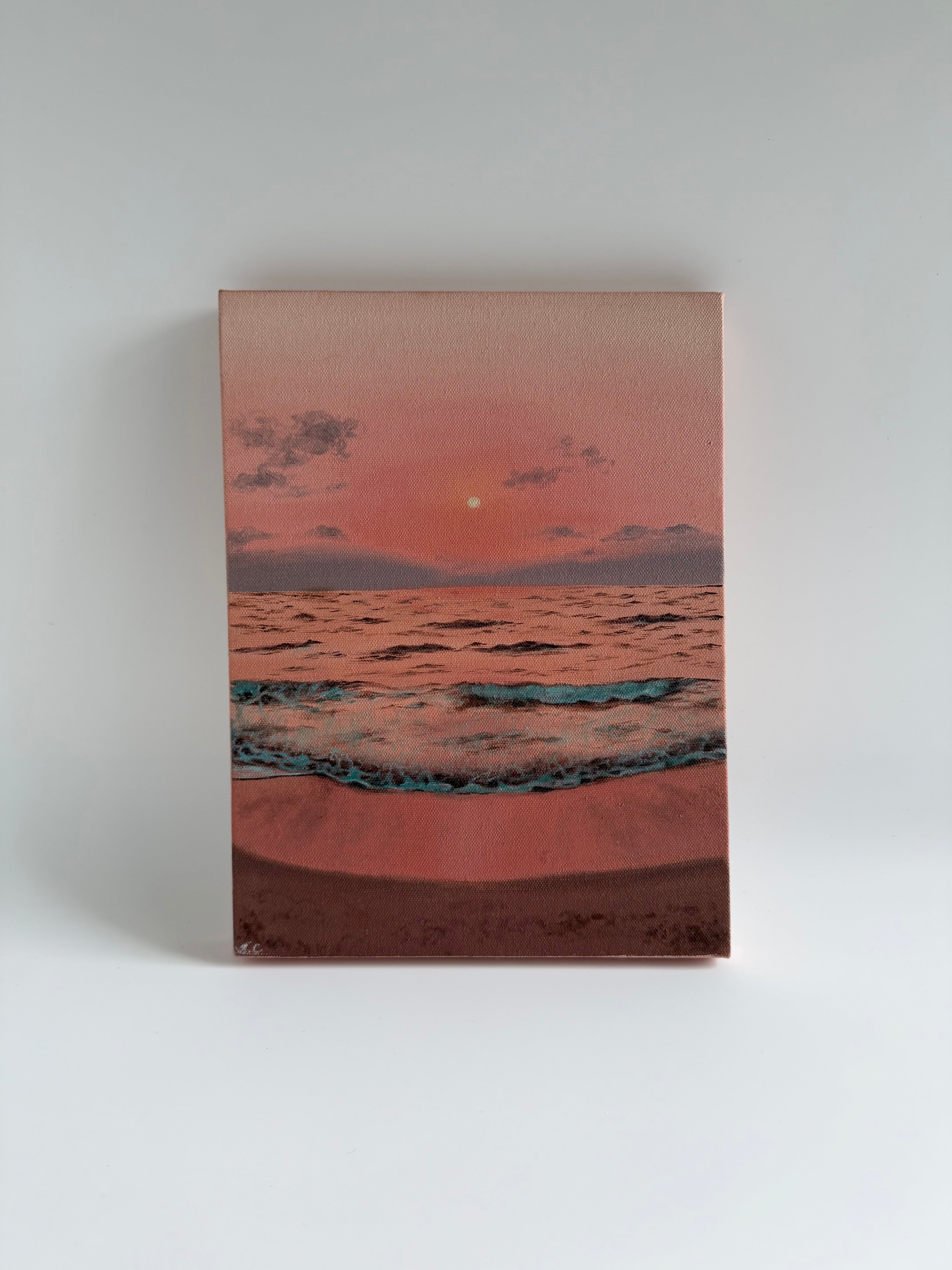 Beach Sunset Painting | Original Oil Painting | Coastal Wall Art | 9×12